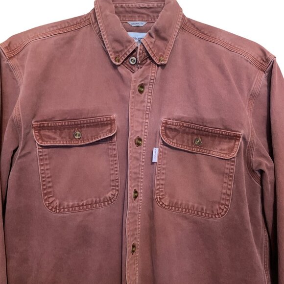Carhartt Mens Lot of 2 Shirts Original Fit Button-Up Long Sleeve Size M Navy Red - Picture 5 of 16